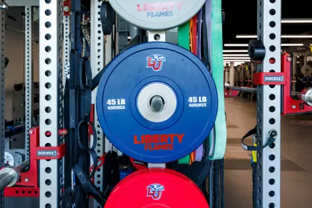 The Liberty Athletics Center Weight Room is photographed as part of a Facilities update on April 05, 2023. (Photo by: Chase Gyles)