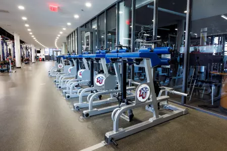 The Liberty Athletics Center Weight Room is photographed as part of a Facilities update on April 05, 2023. (Photo by: Chase Gyles)