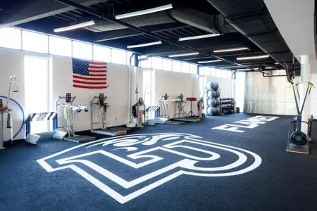 The Liberty Athletics Center Weight Room is photographed as part of a Facilities update on April 05, 2023. (Photo by: Chase Gyles)