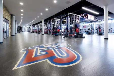 The Liberty Athletics Center Weight Room is photographed as part of a Facilities update on April 05, 2023. (Photo by: Chase Gyles)