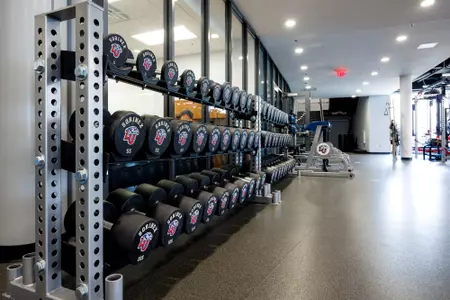 The Liberty Athletics Center Weight Room is photographed as part of a Facilities update on April 05, 2023. (Photo by: Chase Gyles)