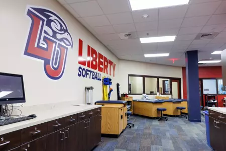 The Athletic Training Room in the Liberty Softball Stadium is photographed on April 6, 2023. (Photo by KJ Jugar)