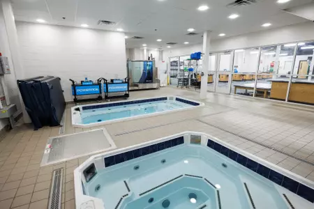 The Athletic Training Room in the Liberty Indoor Track Complex is photographed on April 18, 2023. (Photo by Matt Reynolds)