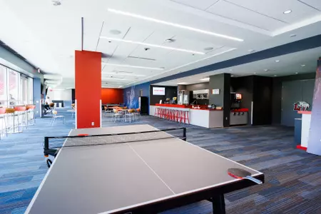 The Player’s Lounge Fueling Station in the Liberty Football Center is photographed on April 24th, 2023. (Photo by Matt Reynolds)