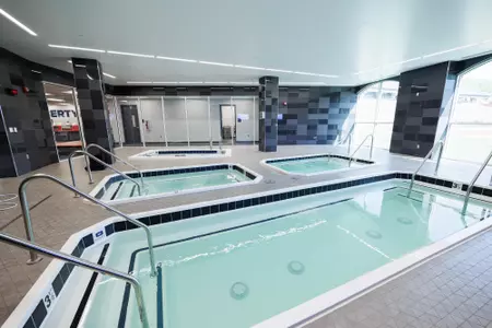 The Football Athletic Training Rooms in the Liberty Football Center is photographed on April 24th, 2023. (Photo by Matt Reynolds)