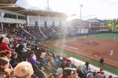 The Liberty University Softball teams plays against Virginia Tech on May 3, 2023. (Photo by Chase Reed)