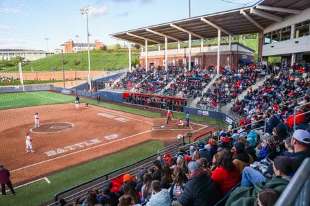 The Liberty University Softball teams plays against Virginia Tech on May 3, 2023. (Photo by Chase Reed)