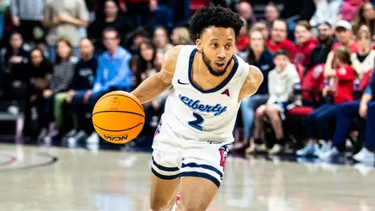 Liberty men’s basketball plays against EKU for the semifinals of the ASUN tournament in Liberty arena on March 2, 2023 (photo by: Emma Kendrick)