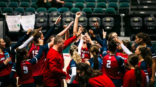 Volleyball Huddle vs. Pepperdine 2023