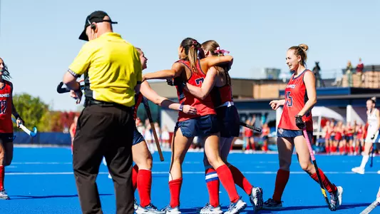 Liberty University’s Field Hockey team faces Quinnipiac in a match at Liberty University’s Field Hockey Stadium on October 18th, 2024. (Photo by Ryan Anderson)