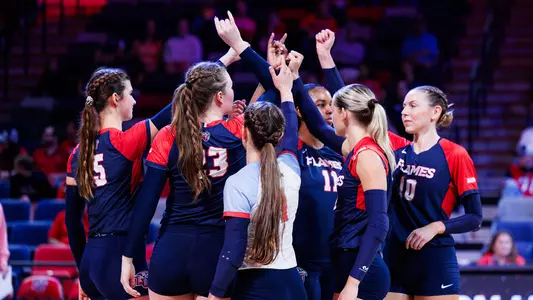 Volleyball Huddle at NM State 2024