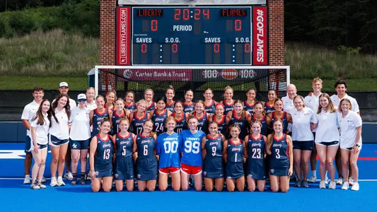 Liberty University’s Field Hockey Team Photo is Photographed on the East Campus Field Hockey Field on August 23, 2024. (Photo by: Matt Reynolds)