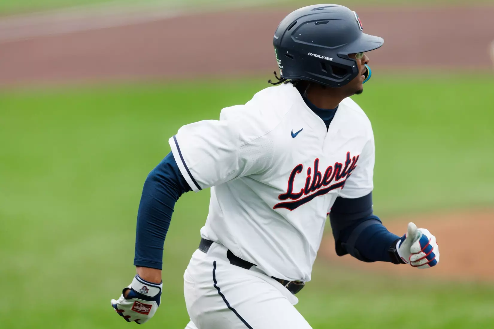 Baseball takes on Quinnipiac at the Liberty Baseball Stadium on February 16, 2024. (Photo by Matt Reynolds)