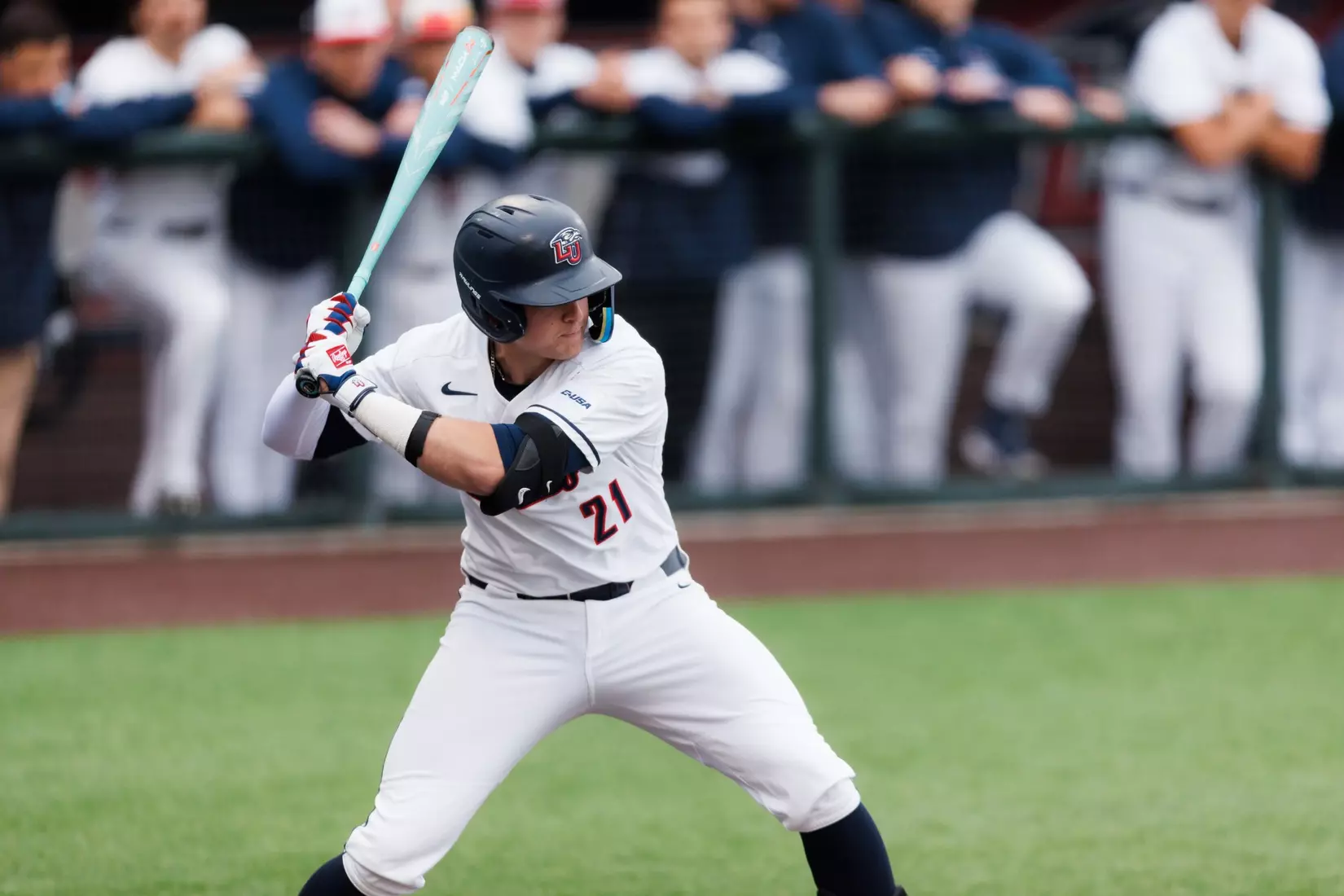 Baseball takes on Quinnipiac at the Liberty Baseball Stadium on February 16, 2024. (Photo by Matt Reynolds)