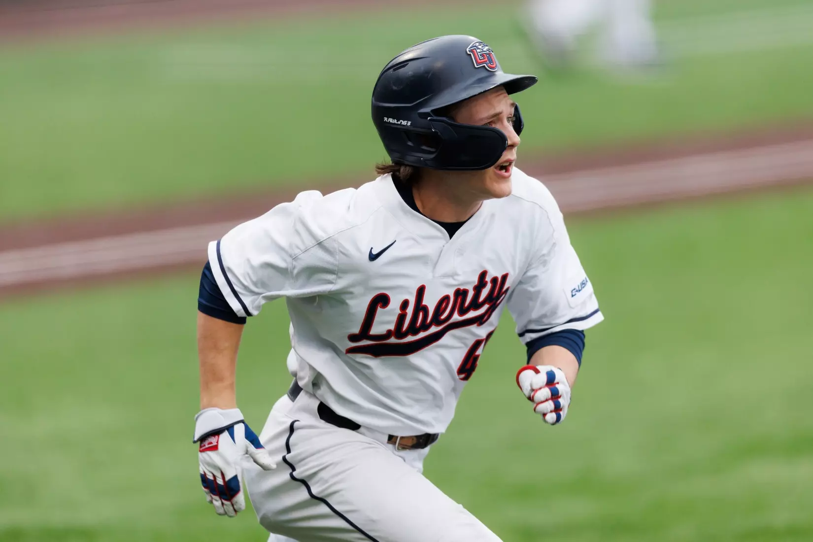 Baseball takes on Quinnipiac at the Liberty Baseball Stadium on February 16, 2024. (Photo by Matt Reynolds)