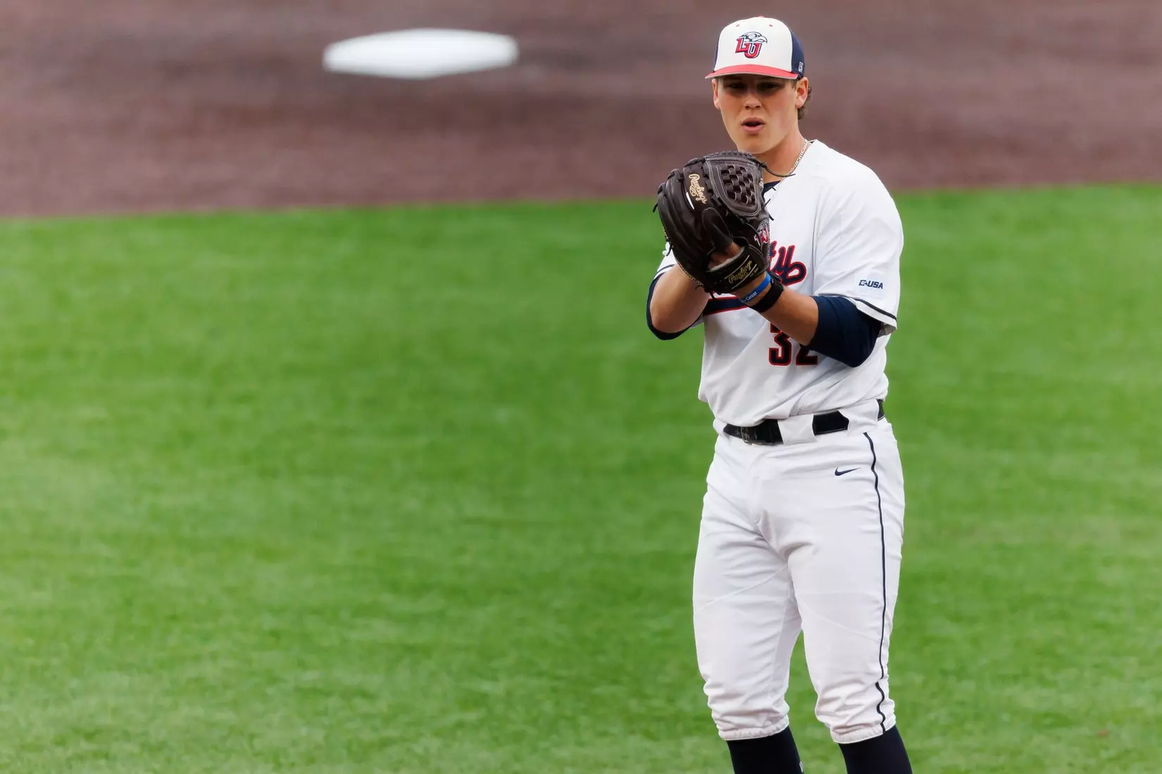 Baseball takes on Quinnipiac at the Liberty Baseball Stadium on February 16, 2024. (Photo by Matt Reynolds)