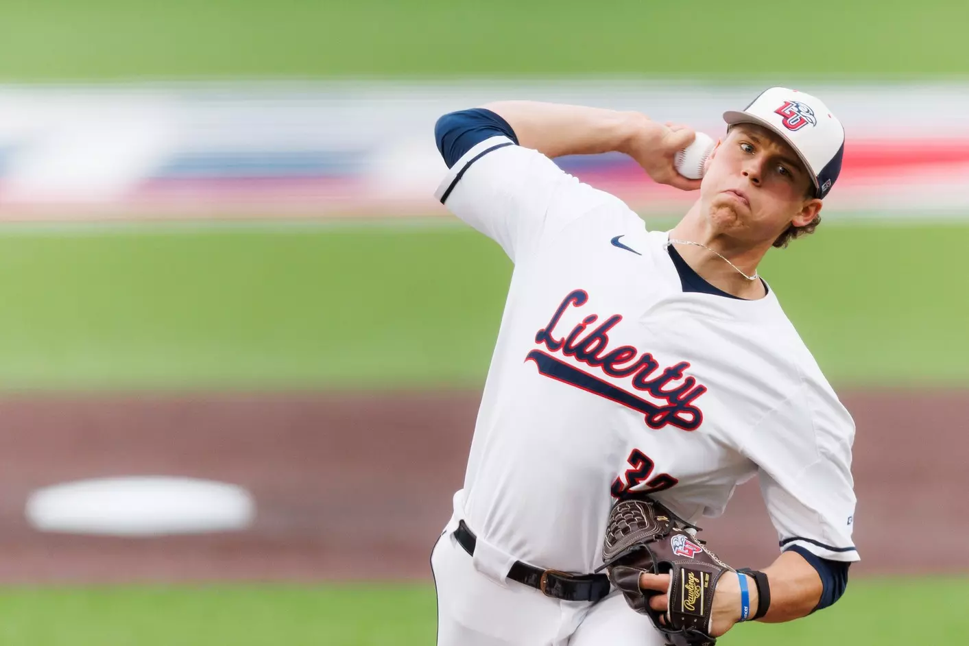 Baseball takes on Quinnipiac at the Liberty Baseball Stadium on February 16, 2024. (Photo by Matt Reynolds)