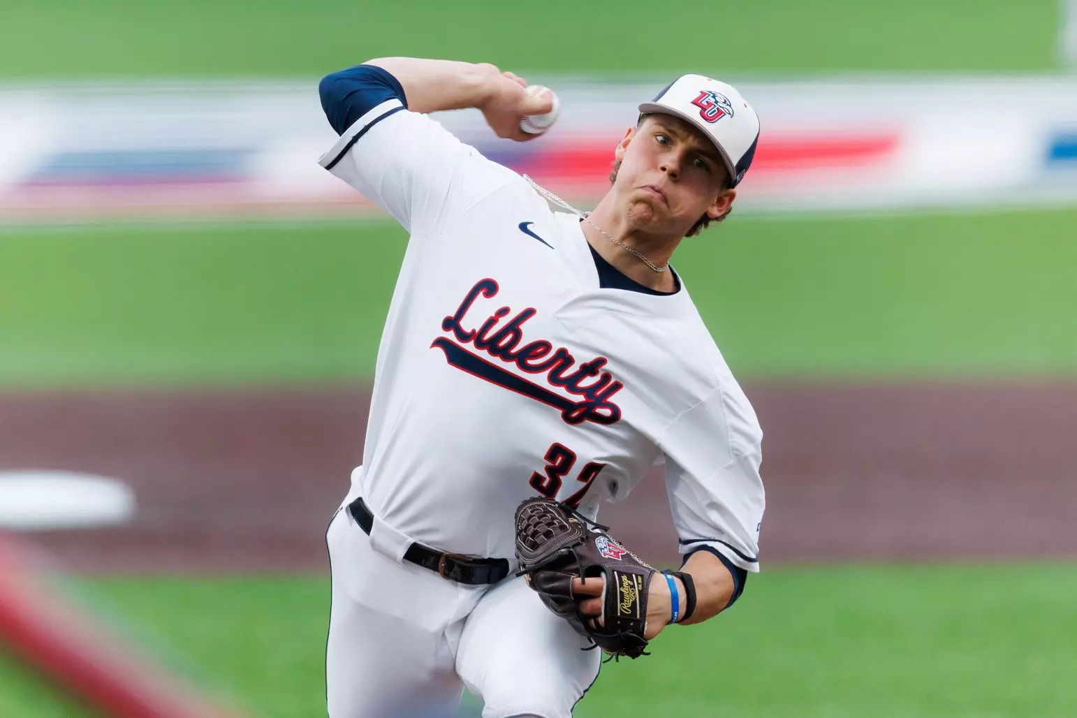 Baseball takes on Quinnipiac at the Liberty Baseball Stadium on February 16, 2024. (Photo by Matt Reynolds)
