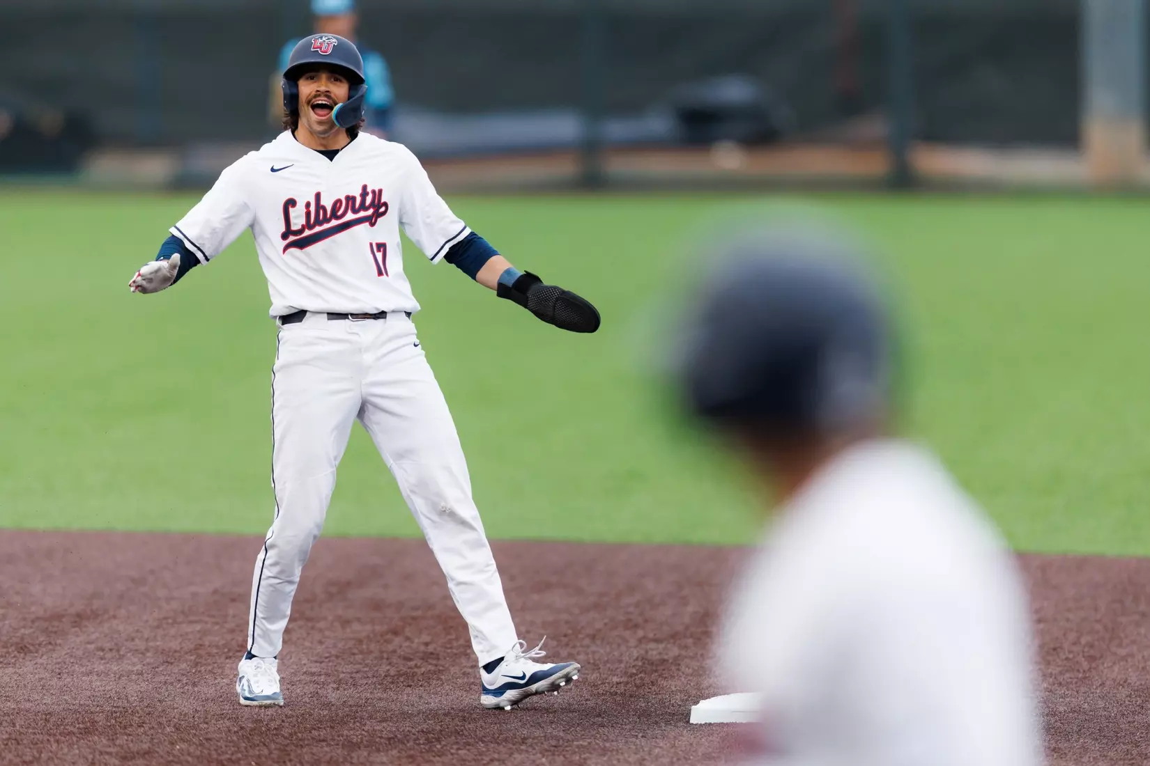 Baseball takes on Quinnipiac at the Liberty Baseball Stadium on February 16, 2024. (Photo by Matt Reynolds)
