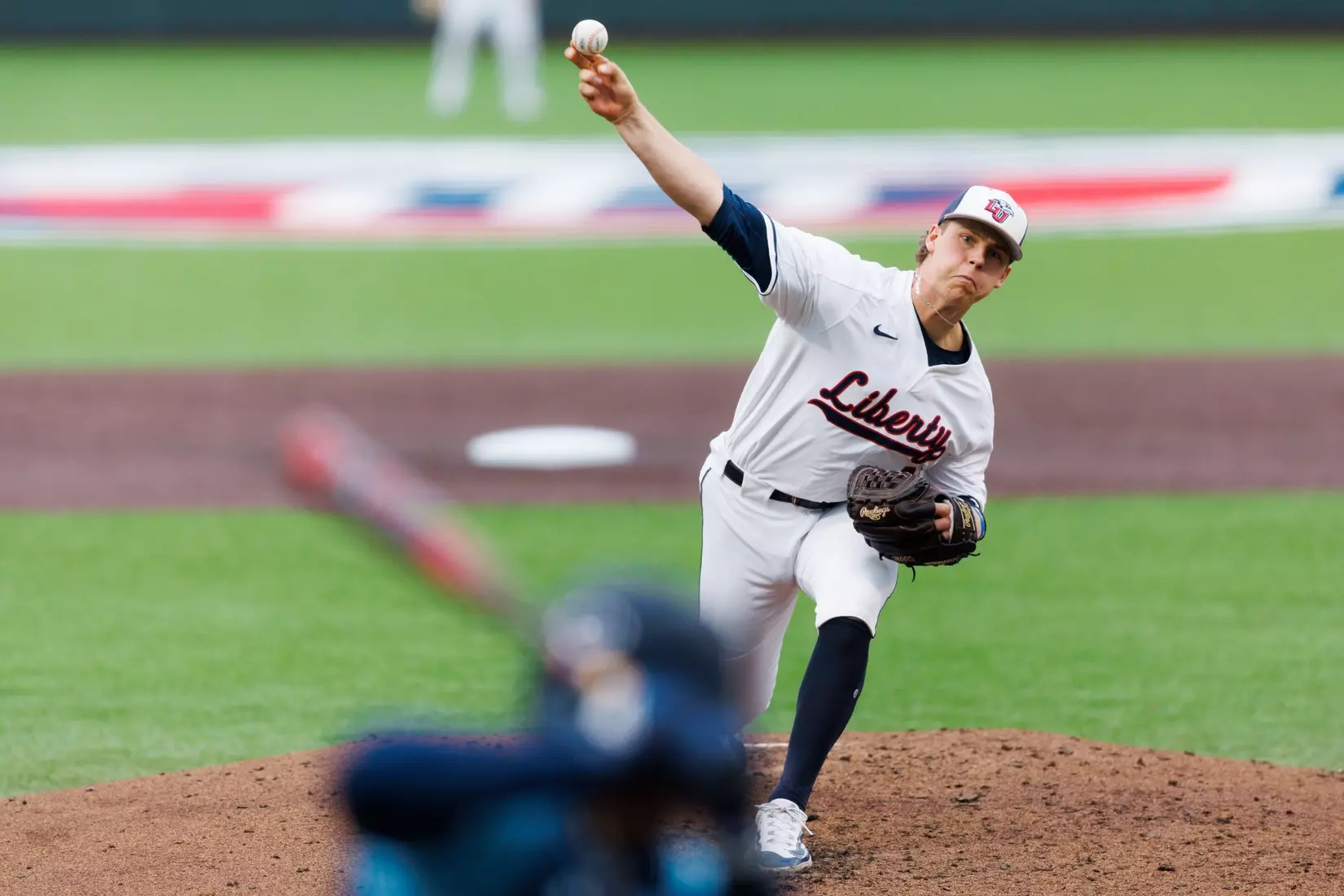 Baseball takes on Quinnipiac at the Liberty Baseball Stadium on February 16, 2024. (Photo by Matt Reynolds)