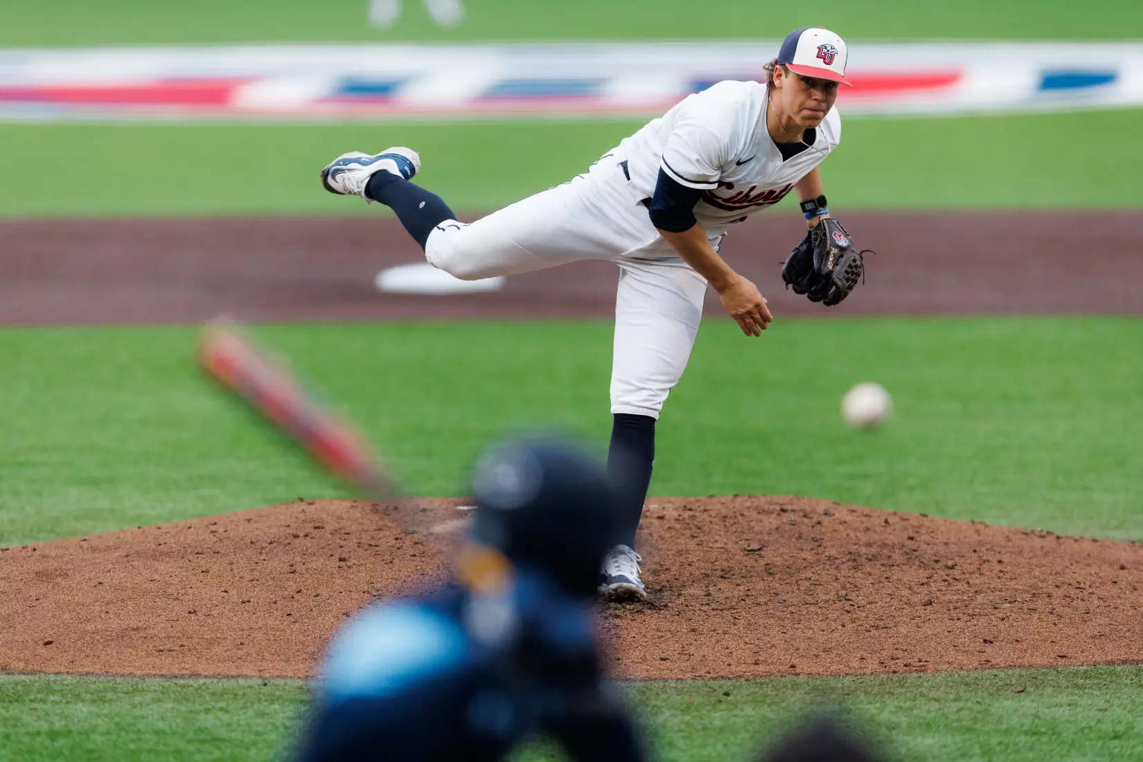 Baseball takes on Quinnipiac at the Liberty Baseball Stadium on February 16, 2024. (Photo by Matt Reynolds)