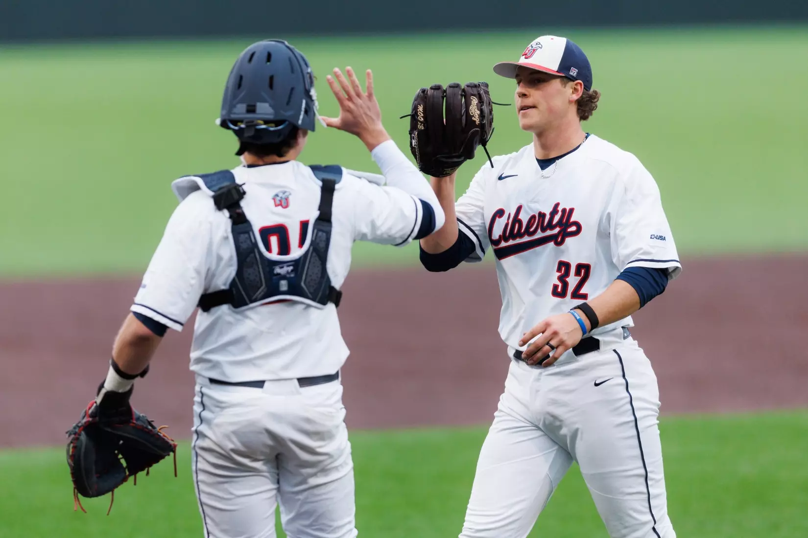 Baseball takes on Quinnipiac at the Liberty Baseball Stadium on February 16, 2024. (Photo by Matt Reynolds)