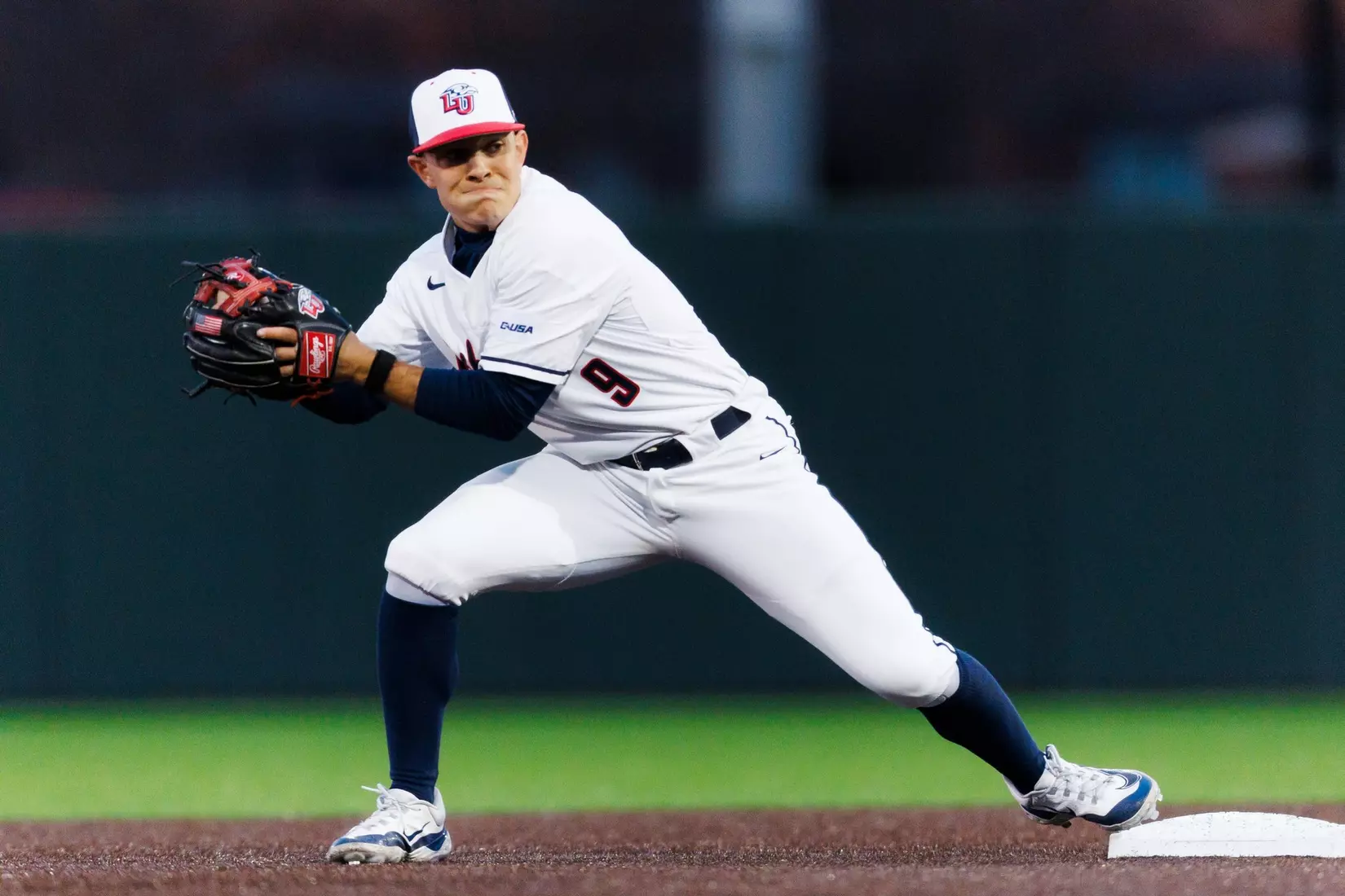 Baseball takes on Quinnipiac at the Liberty Baseball Stadium on February 16, 2024. (Photo by Matt Reynolds)