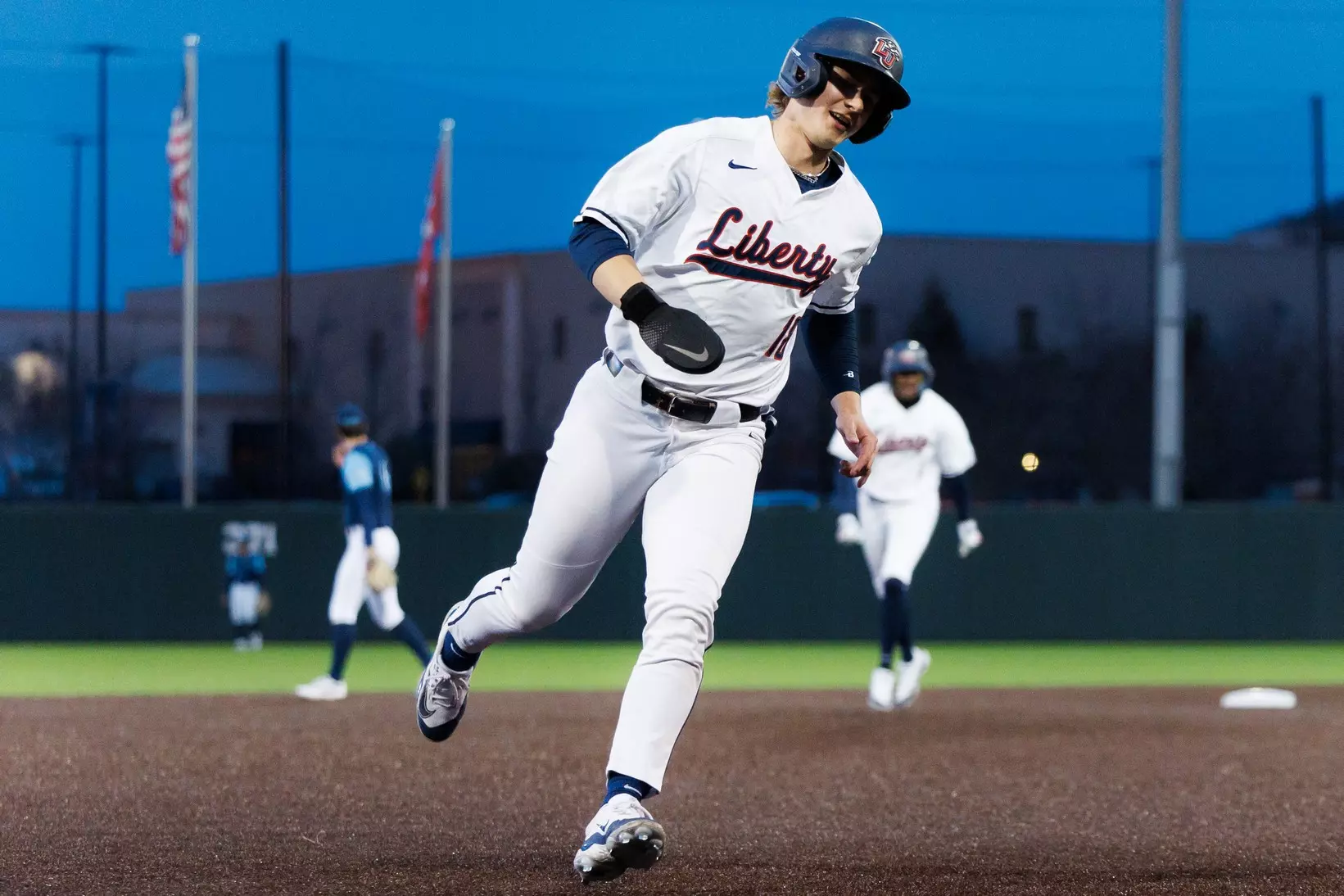 Baseball takes on Quinnipiac at the Liberty Baseball Stadium on February 16, 2024. (Photo by Matt Reynolds)
