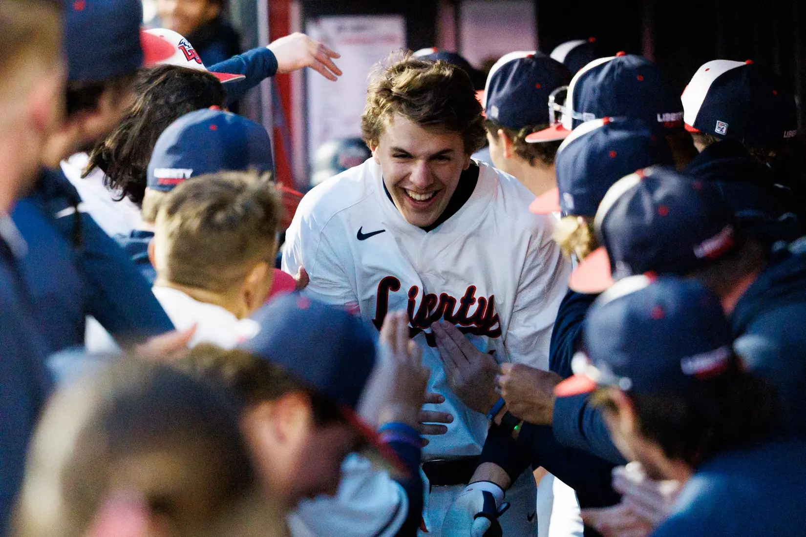 Baseball takes on Quinnipiac at the Liberty Baseball Stadium on February 16, 2024. (Photo by Matt Reynolds)