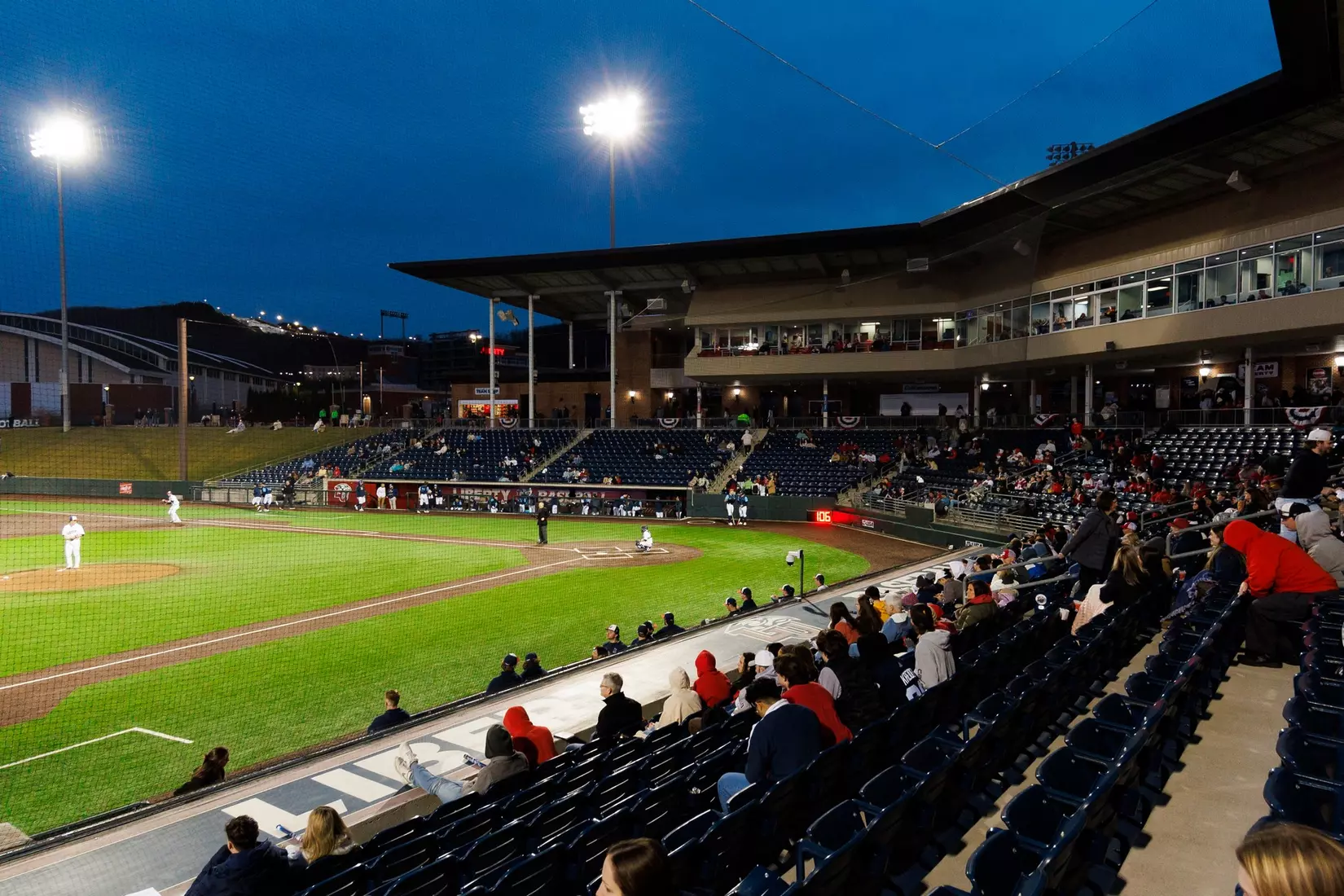 Baseball takes on Quinnipiac at the Liberty Baseball Stadium on February 16, 2024. (Photo by Matt Reynolds)