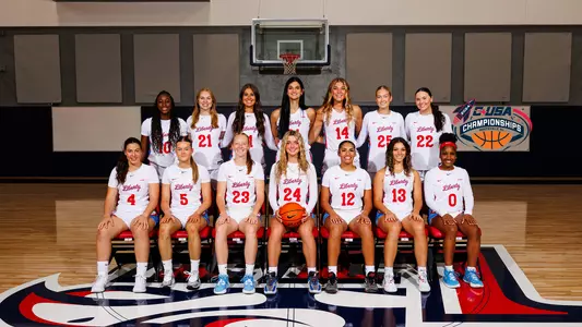 2023-24 WBB Team Photo (Players Only) with CUSA Championship Logo