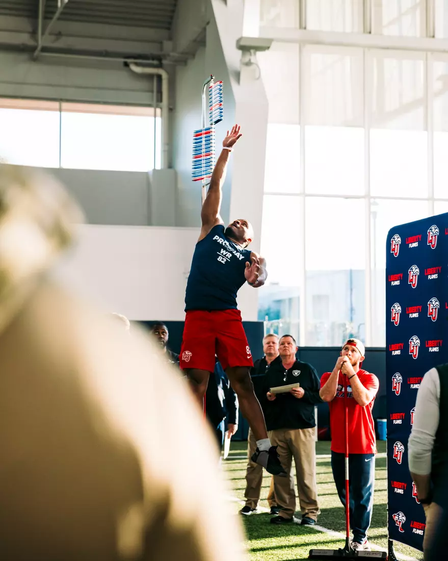 Liberty Football Pro Day on March 20th, 2024. (Photo by Cassidy Paxton)