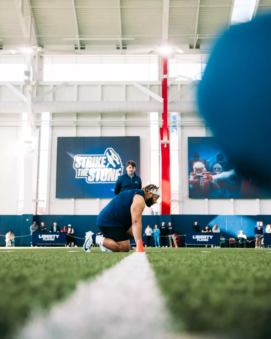 Liberty Football Pro Day on March 20th, 2024. (Photo by Cassidy Paxton)