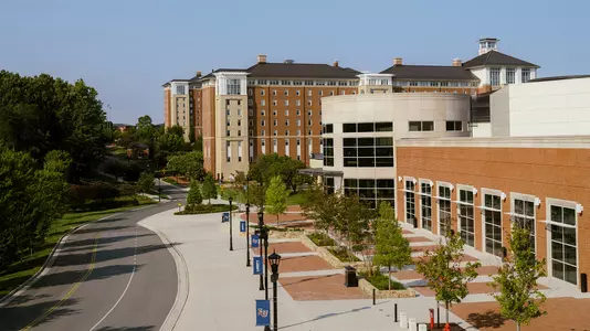 Campus speculative images are taken from a boom lift on August 01, 2023. (Photo by: Chase Gyles)