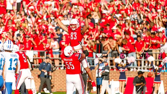 Schlittler celebrating