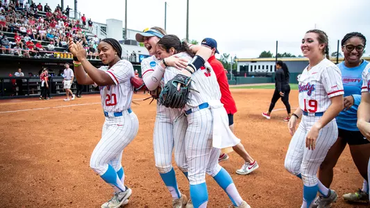 Softball Postgame Celebration Huddle 2024 Athens Regional