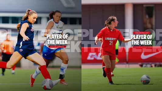 Women's Soccer, Engle and Littleton Player of the Week Graphic
