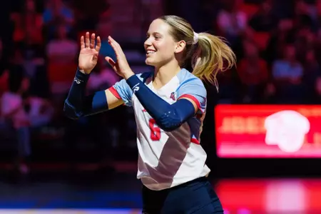 The Liberty University Women’s Volleyball team takes on the University of Virginia Cavaliers in the Liberty Arena on  September 13, 2024. (Photo by: Matt Reynolds)