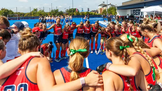 Liberty’s Field Hockey team plays against Duke University on September 15, 2024. (Photo by Brooke McDuffee)