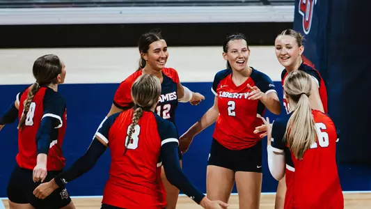 Volleyball Celebration Huddle for Navy Preview