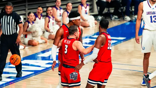 Men's Basketball Recap Photo Team Huddle at Louisiana Tech Jan. 11, 2025