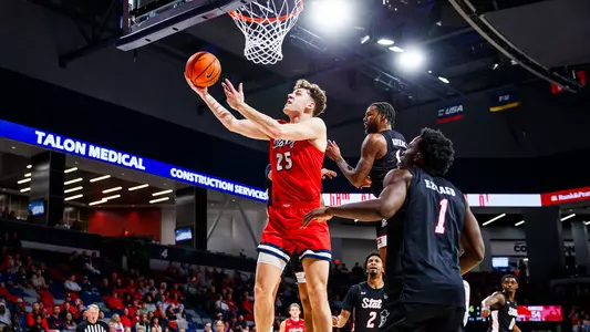 The Liberty Men’s Basketball teams plays against New Mexico State in the Liberty Arena on February 29, 2024. (Photo by Brooke McDuffee)