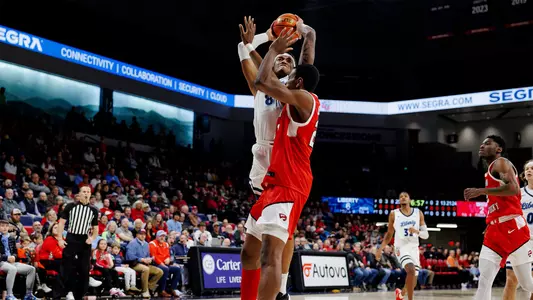The Liberty Mens Basketball team Face Western Kentucky in the Liberty Arena on January 2, 2025 (Photo by: Kendall Tidwell )