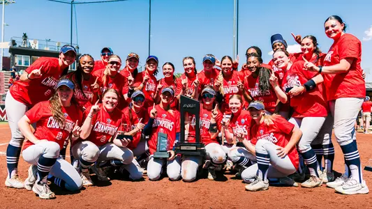 2024 Liberty Softball CUSA Championship With Trophy