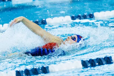 Liberty University’s Women’s Swim and Dive team face James Madison University at Liberty’s Natatorium on October 26th, 2024. (Photo by Ryan Anderson)