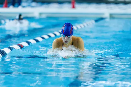 Liberty University’s Women’s Swim and Dive team face James Madison University at Liberty’s Natatorium on October 26th, 2024. (Photo by Ryan Anderson)