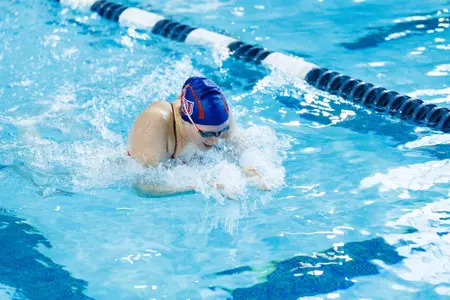 Liberty University’s Women’s Swim and Dive team face James Madison University at Liberty’s Natatorium on October 26th, 2024. (Photo by Ryan Anderson)
