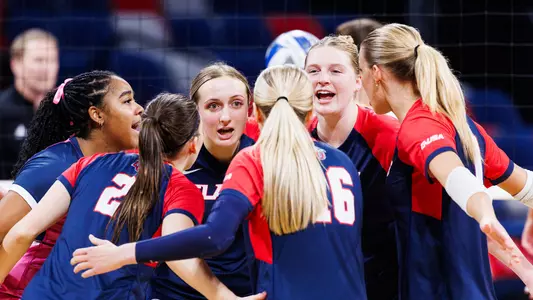 Liberty Women’s Volleyball takes on the Kennesaw State Owls in Liberty Arena on October 11, 2025. (Photo by: Matt Reynolds)