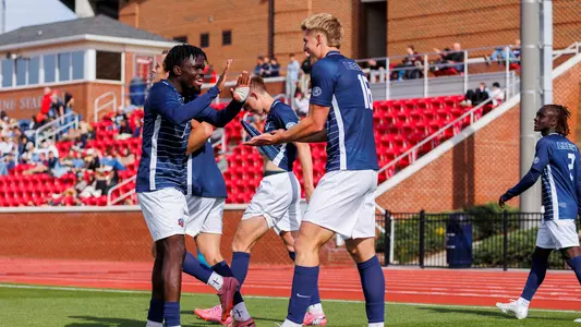 Men's Soccer - Leo Conneh & Ben Carman Celebrate Goal 10-25-25