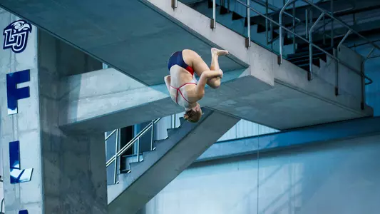The Liberty Swim & Dive team hosts ECU in the Liberty Natatorium on October 3rd, 2025. (Photo by Grace Greer)